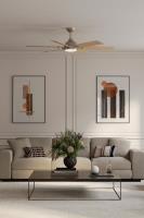 56" Ceiling Fan by Minka Aire - Allegata Collection, Brushed Nickel Finish - F779L-BN/WTO