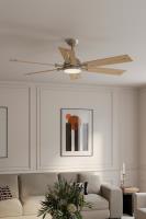 56" Ceiling Fan by Minka Aire - Allegata Collection, Brushed Nickel Finish - F779L-BN/WTO