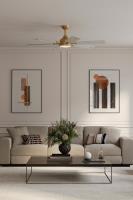 56" Ceiling Fan by Minka Aire - Allegata Collection, Heritage Brass Finish - F779L-HBR/ALW