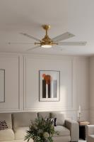 56" Ceiling Fan by Minka Aire - Allegata Collection, Heritage Brass Finish - F779L-HBR/ALW