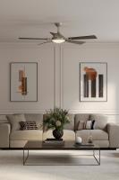65" Ceiling Fan by Minka Aire - Cadena Collection, Brushed Nickel Finish - F783L-BN/CL