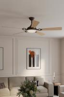 65" Ceiling Fan by Minka Aire - Cadena Collection, Dark Bronze Finish - F783L-DB/WTO