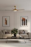 65" Ceiling Fan by Minka Aire - Cadena Collection, Heritage Brass Finish - F783L-HBR/WCD