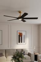 56" Ceiling Fan by Minka Aire - Seressa Collection, Heritage Brass Finish - F793L-HBR/CL