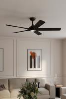 56" Ceiling Fan by Minka Aire - Seressa Collection, Rustic Gun Metal Finish - F793L-RGM/CL