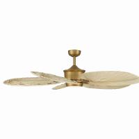 60" Ceiling Fan by Minka Aire - Portesa Collection, Heritage Brass Finish - F798L-HBR/NPL