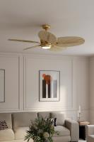 60" Ceiling Fan by Minka Aire - Portesa Collection, Heritage Brass Finish - F798L-HBR/NPL