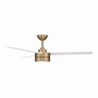 52" Ceiling Fan by Minka Aire - Roto Collection, Brushed Brass Finish - F535L-BBR/ALW