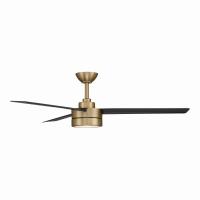 52" Ceiling Fan by Minka Aire - Roto Collection, Brushed Brass Finish - F535L-BBR/CL