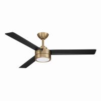 52" Ceiling Fan by Minka Aire - Roto Collection, Brushed Brass Finish - F535L-BBR/CL