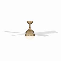 54" Ceiling Fan by Minka Aire - Orb Collection, Brushed Brass Finish - F623L-BBR/ALW