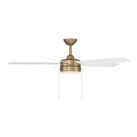 52" Ceiling Fan by Minka Aire - Airetor Collection, Brushed Brass Finish - F673L-BBR/ALW