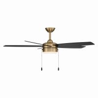 52" Ceiling Fan by Minka Aire - Airetor Collection, Brushed Brass Finish - F673L-BBR/CL