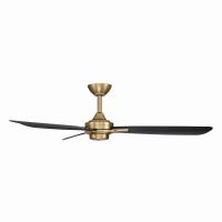 52" Ceiling Fan by Minka Aire - Rudolph Collection, Brushed Brass Finish - F727-BBR/CL