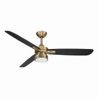 52" Ceiling Fan by Minka Aire - Rudolph Collection, Brushed Brass Finish - F727-BBR/CL