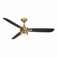 52" Ceiling Fan by Minka Aire - Rudolph Collection, Brushed Brass Finish - F727-BBR/CL