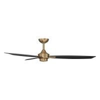 60" Ceiling Fan by Minka Aire - Rudolph Collection, Brushed Brass Finish - F728-BBR/CL