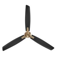 60" Ceiling Fan by Minka Aire - Rudolph Collection, Brushed Brass Finish - F728-BBR/CL