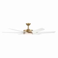 65" Ceiling Fan by Minka Aire - Deco Collection, Heritage Brass Finish - F866L-HBR/ALW