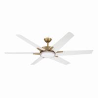 65" Ceiling Fan by Minka Aire - Deco Collection, Heritage Brass Finish - F866L-HBR/ALW
