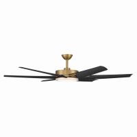 65" Ceiling Fan by Minka Aire - Deco Collection, Heritage Brass Finish - F866L-HBR/CL