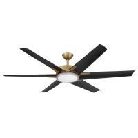 65" Ceiling Fan by Minka Aire - Deco Collection, Heritage Brass Finish - F866L-HBR/CL