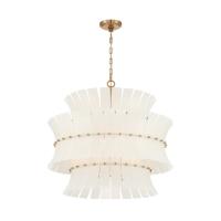 Eight Light Chandelier by Crystorama - Abigail Collection, Aged Brass Finish - ABI-2005-AG-WH