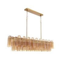 16 Light Linear Chandelier by Crystorama - Addis Collection, Aged Brass Finish - ADD-337-AG-AM