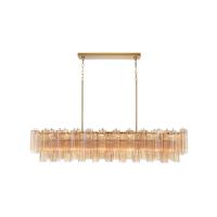 16 Light Linear Chandelier by Crystorama - Addis Collection, Aged Brass Finish - ADD-337-AG-AM
