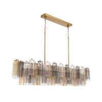 16 Light Linear Chandelier by Crystorama - Addis Collection, Aged Brass Finish - ADD-337-AG-AU