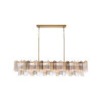 16 Light Linear Chandelier by Crystorama - Addis Collection, Aged Brass Finish - ADD-337-AG-AU