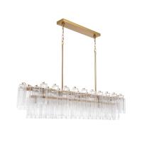 16 Light Linear Chandelier by Crystorama - Addis Collection, Aged Brass Finish - ADD-337-AG-CL