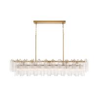 16 Light Linear Chandelier by Crystorama - Addis Collection, Aged Brass Finish - ADD-337-AG-CL