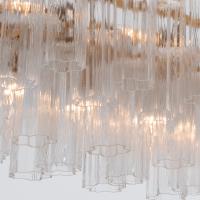 16 Light Linear Chandelier by Crystorama - Addis Collection, Aged Brass Finish - ADD-337-AG-CL