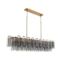 16 Light Linear Chandelier by Crystorama - Addis Collection, Aged Brass Finish - ADD-337-AG-SM