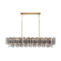 16 Light Linear Chandelier by Crystorama - Addis Collection, Aged Brass Finish - ADD-337-AG-SM