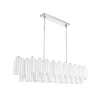 16 Light Linear Chandelier by Crystorama - Addis Collection, Polished Chrome Finish - ADD-337-CH-WH