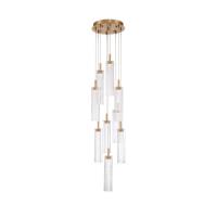 LED Pendant by Crystorama - Addis Collection, Aged Brass Finish - ADD-405-AG-CL