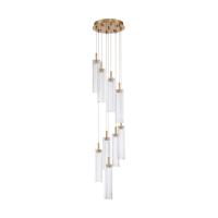 LED Pendant by Crystorama - Addis Collection, Aged Brass Finish - ADD-405-AG-CL