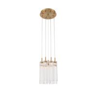 LED Pendant by Crystorama - Addis Collection, Aged Brass Finish - ADD-405-AG-CL