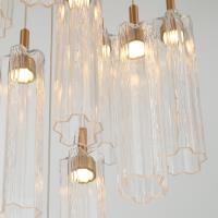 LED Pendant by Crystorama - Addis Collection, Aged Brass Finish - ADD-405-AG-CL