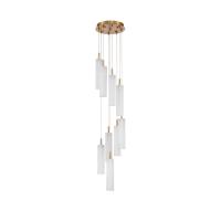 LED Pendant by Crystorama - Addis Collection, Aged Brass Finish - ADD-405-AG-WH