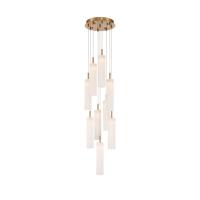 LED Pendant by Crystorama - Addis Collection, Aged Brass Finish - ADD-405-AG-WH