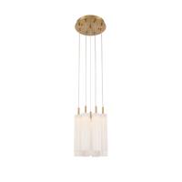 LED Pendant by Crystorama - Addis Collection, Aged Brass Finish - ADD-405-AG-WH