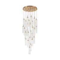 LED Pendant by Crystorama - Addis Collection, Aged Brass Finish - ADD-415-AG-CL