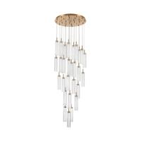LED Pendant by Crystorama - Addis Collection, Aged Brass Finish - ADD-415-AG-CL
