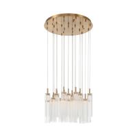 LED Pendant by Crystorama - Addis Collection, Aged Brass Finish - ADD-415-AG-CL