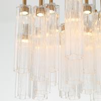 LED Pendant by Crystorama - Addis Collection, Aged Brass Finish - ADD-415-AG-CL