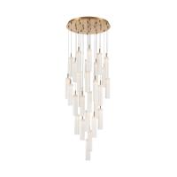 LED Pendant by Crystorama - Addis Collection, Aged Brass Finish - ADD-415-AG-WH