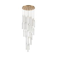 LED Pendant by Crystorama - Addis Collection, Aged Brass Finish - ADD-415-AG-WH